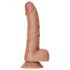 RealRock - Dildo con base a ventosa e testicoli - 15,5 cm (naturale scuro)