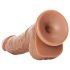 RealRock - Dildo con base a ventosa e testicoli - 15,5 cm (naturale scuro)