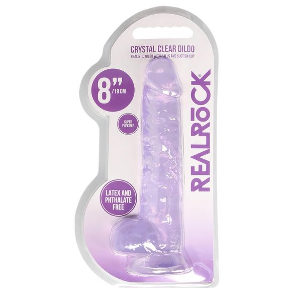 REALROCK - dildo realistico trasparente viola (19 cm)