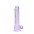 REALROCK - dildo realistico trasparente viola (19 cm)