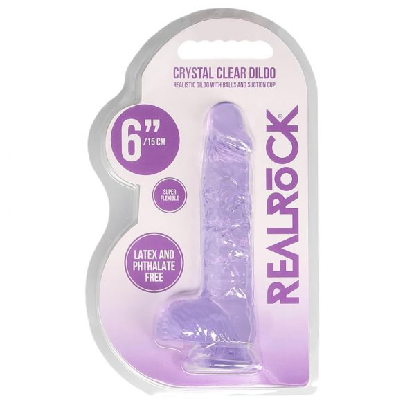 REALROCK - Dildo realistico trasparente viola (15 cm)