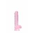 REALROCK - Dildo realistico trasparente rosa (15 cm)