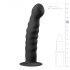 Easytoys Ribbed - Dildo anale nero con base a ventosa (14cm)