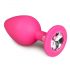 Easytoys Diamond - Plug anale medio con gemma bianca - rosa