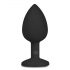 Easytoys Diamond - plug anale nero con pietra bianca (piccolo)