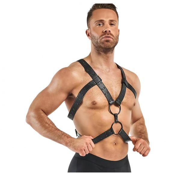 Fantasie da Letto Rocco - Top harness nero - Taglie S-XL