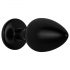 Collezione Easytoys Anal - plug anale in metallo con gemma - M (nero)