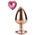 Gleaming Love - Plug anale in alluminio con gemma a cuore (oro rosa)