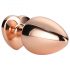 Gleaming Love - Plug anale in alluminio con gemma a cuore (oro rosa)