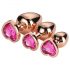 Gleaming Love - Set di plug anali a cuore - oro rosa (3 pezzi)