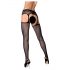 Obsessive S307 - Set reggicalze in rete floreale - nero (S-L)