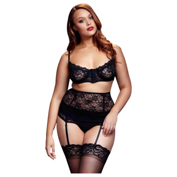 BACI Plus Size - trio di lingerie in pizzo - nero (XL-XXL)