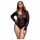 BACI Plus Size - Body in pizzo a maniche lunghe nero (XL-XXL)