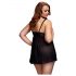 BACI Plus Size - babydoll nero aperto e a pois (XL-XXL)