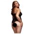 CORPETTO Baci Plus Size - trasparente con collo allacciato - nero (XL-XXL)