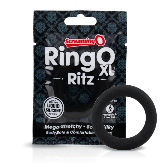 Screaming O Ritz XL - Anello Fallico in Silicone (Nero)