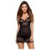 Obsessive Alluria - Babydoll in pizzo con perizoma (nero) - L/XL