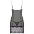 Obsessive Alluria - Babydoll in pizzo con perizoma (nero) - L/XL