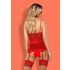 Obsessive Lovica - Top in pizzo con reggicalze e perizoma (rosso) - L/XL