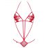 Obsessive Luiza - body rosso con tulipani e spalline (S/M)