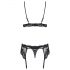 Obsessive 810-SEG-1 - Set lingerie in pizzo (nero)