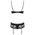 Obsessive Wonderia - Set lingerie ricamato in pizzo nero