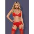 Set di Intimo Floreale Obsessive Heartina con Decorazione a Cuore (Rosso)