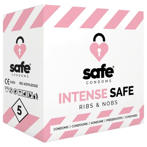 SAFE Intense - preservativi strutturati e puntinati (5 pezzi)