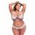 Baci Plus Size - Reggiseno floreale e slip aperto sul retro