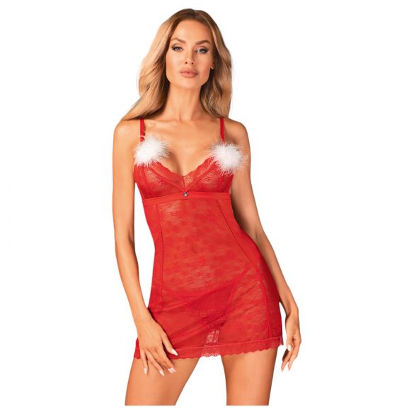 Obsessive Claussica - babydoll e perizoma rosso passionale